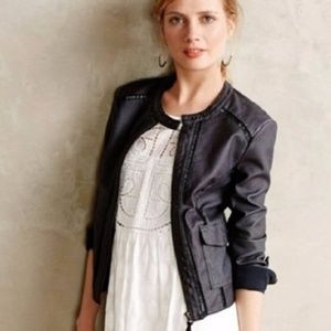 Anthropologie Hei Hei Vegan Black Leather Jacket